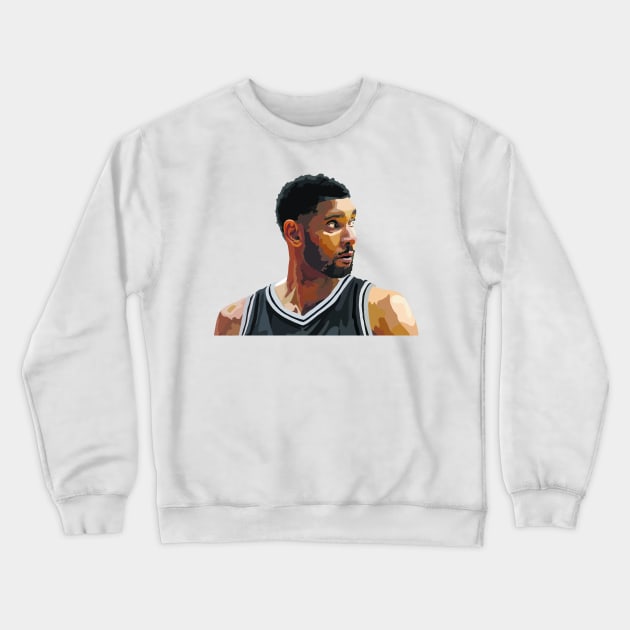 Tim Duncan of the San Antonio Spurs Crewneck Sweatshirt by ActualFactual